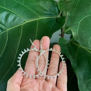 Beaded vintage hoop earrings